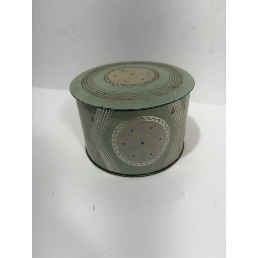 Darnee Gardenia Perfumed Bath Powder Large 7 Oz In Vintage Aqua Blue Tin Sealed‎